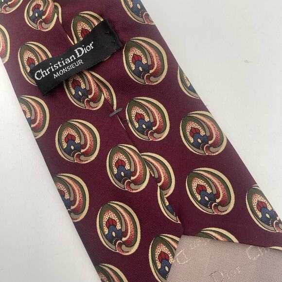 CHRISTIAN DIOR Tie Vintage Designer Luxury Italy Office Business Professional - Picture 8 of 13